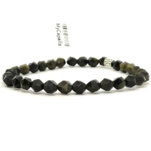 Köşeli Kesim Obsidyen Bileklik (6 mm)-29BLK601
