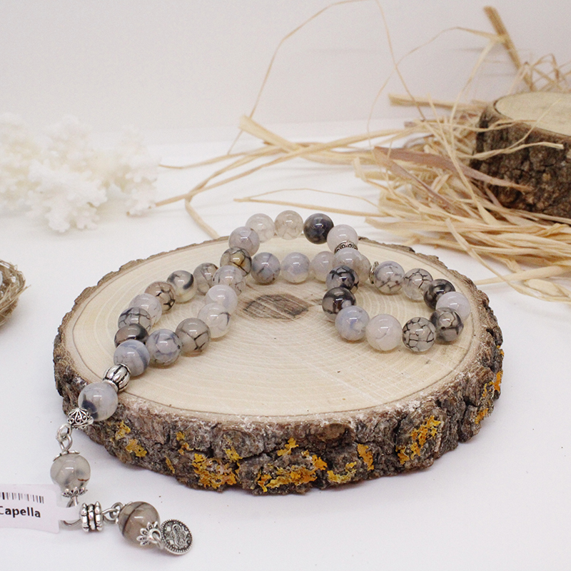 Alacalı Akik 8 mm Vitrin 1