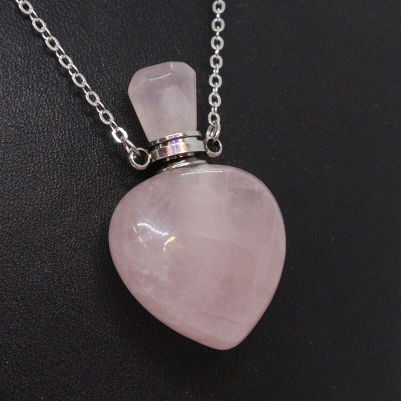 Pembe Kuvars Şişe Kolye 21KOL005 Vitrin