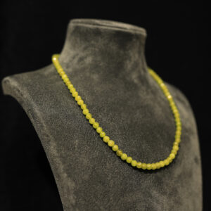 4mm Faset Kesim Yeşil Akik Kolye