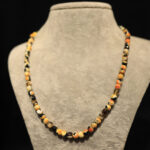 1KOL013 - 6mm Turuncu Faset Kesim Akik Kolye (2)