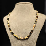 1KOL014 - 6mm Sarı Faset Kesim Akik Kolye (1)