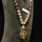 4KOL003 - 8mm Ametist ve Pembe Kuvars Taşlı 9'lu Mala Kolye (3)