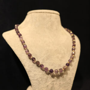 8mm Ametist Taşlı Köşeli Kesim Kolye
