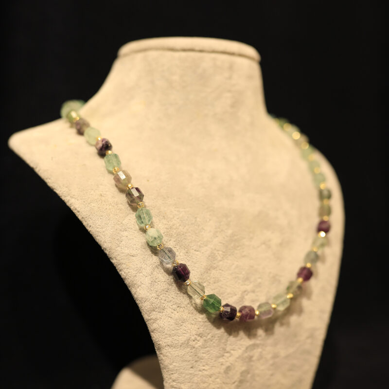 10KOL02 8mm Florit Taşı Köşeli Kesim Kolye (2)