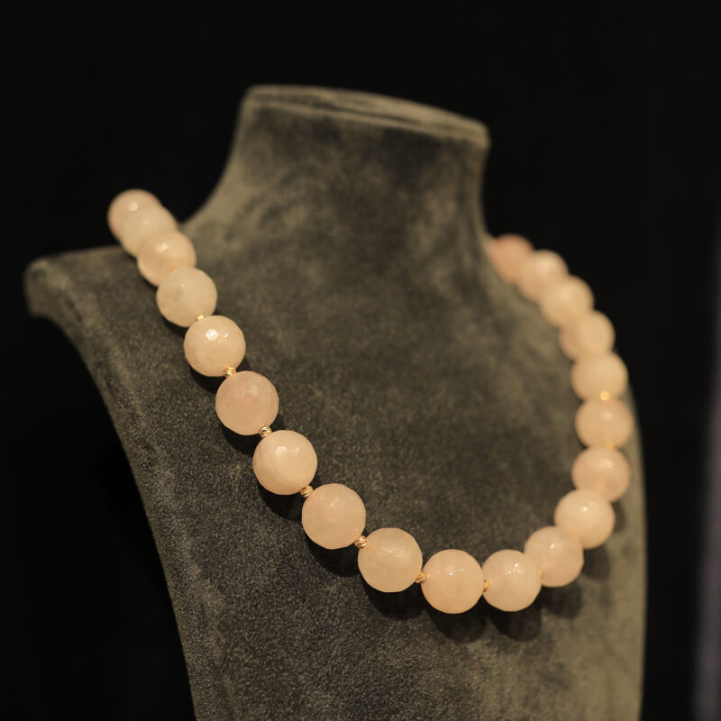 21KOL06 14mm Pembe Kuvars Kolye (1)