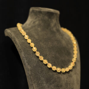 8mm Sitrin Taşlı Köşeli Kesim Kolye