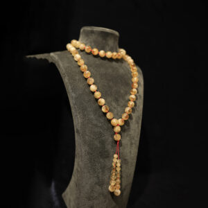 10mm Sitrin Taşlı Düğümlü Mala Kolye